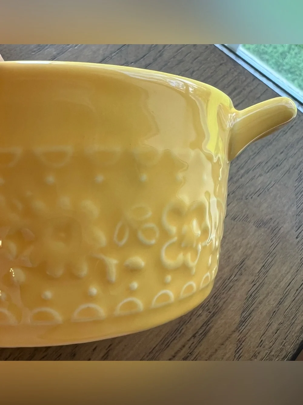 NWT Pioneer Woman Dazzling Dahlias Yellow Mini Casserole w/Lid Stoneware 14.4 oz
